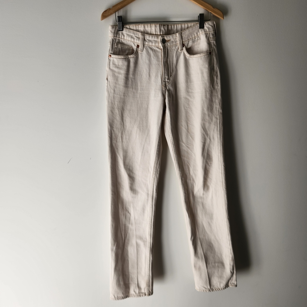 H&M &Denim Women's Cream Straight Leg Jeans Size 4